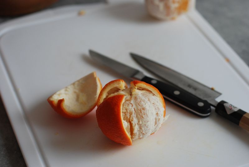 Peeling sour oranges