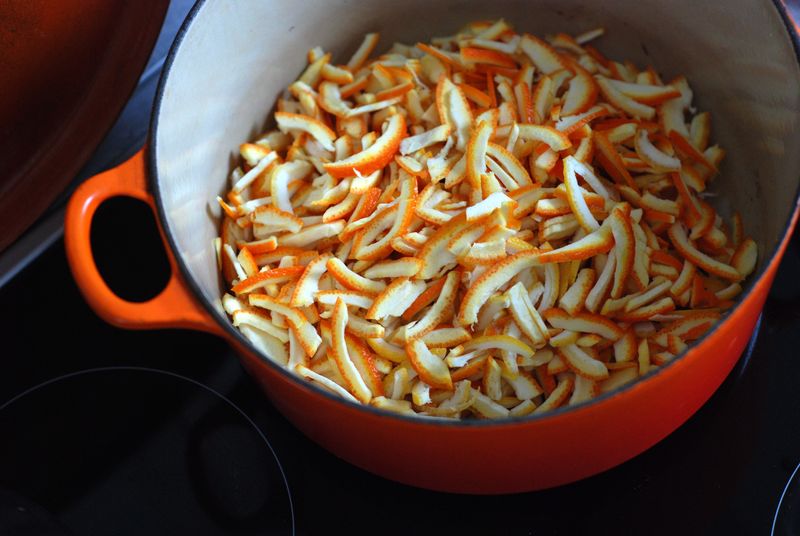 Sliced sour orange peel