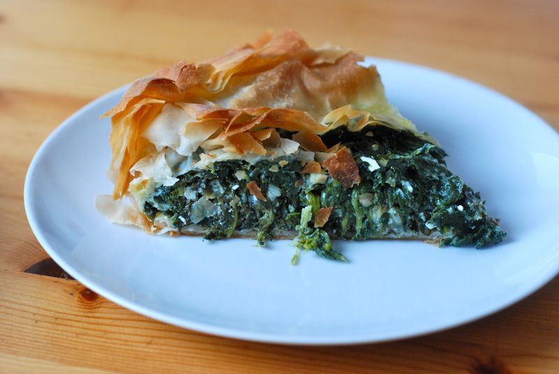 Lazy spanakopita slice