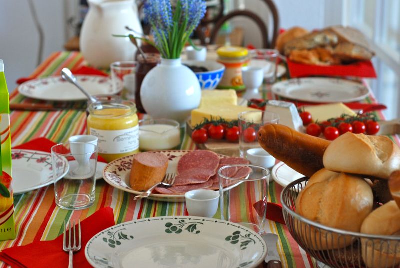 German breakfast spread