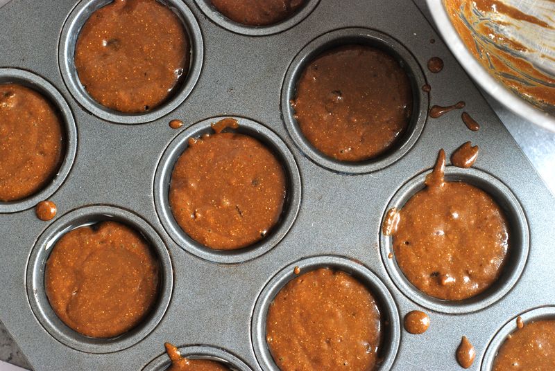 Boston brown bread muffin batter