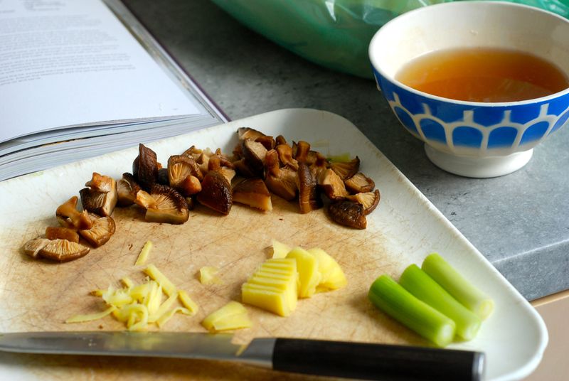 Reconstituted shiitake musrooms