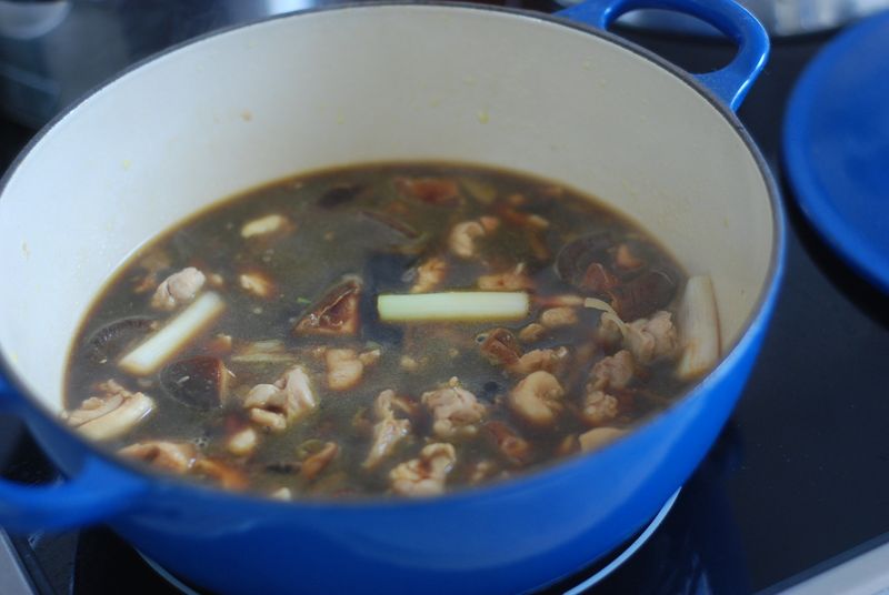 Chicken and shiitake mushrooms