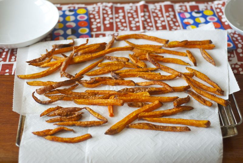 Slow-fried sweet potatoes