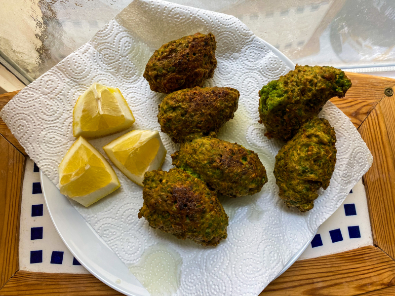 Ottolenghi's Pea Fritters with Feta and Za'atar